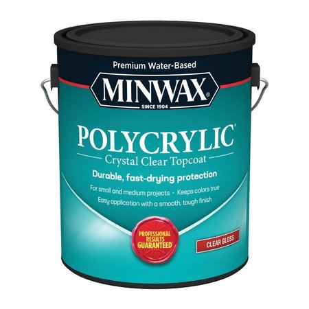 POLYCRYLIC Minwax  Gloss Crystal Clear Water-Based Polyurethane 1 gal 15555000